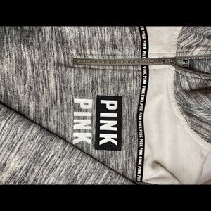 Grey& White Pink 1/4 zip up